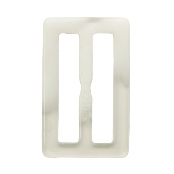 Пряжка пластик, 5см, цвет белый+прозрачный матовый